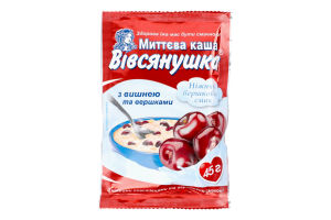 Каша швидкого приготування з вишнею та вершками Овсянушка м/у 45г
