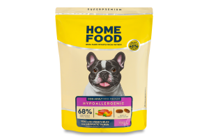 Корм сухий для собак малих та середніх порід Телятина з овочами та духмяними травами Гіпоалергенний Home Food д/п 700г