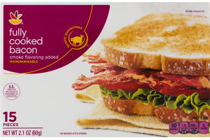 Ahold Fully Cooked Bacon Microwaveable - 15 CT