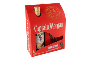 Набір Напій алкогольний 0.7л 35% на основі карибського рому Spiced Gold + склянка Captain Morgan к/у 2шт