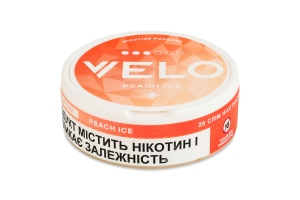 Подушечки никотиносодержащие бестабачные с подсластителями Velo Класический Peach ice 20х0.7г