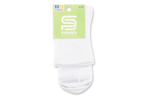 Шкарпетки підл Premier socks висок рубч біл р22-24