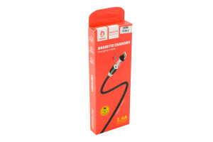 Кабель магнітний Lightning-Type-C-Micro-USB чорний Denmen