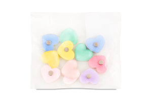 Магніт Серце кольорове скло 3*3см 10шт