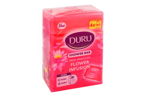 Мыло туалетное для душа Цветочное Облако Fresh Sensations Duru 4х150г
