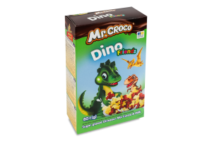 Сніданки сухі глазуровані цукровою глазур'ю з какао та молоком Динозаврики Мікс Mr. Croco к/у 80г