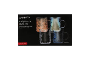 Чашка Shine mix 260мл боросилікатне скло 4шт Ardesтo