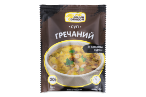 Суп швидкого приготування Гречаний з куркою 20г Голден Драгон