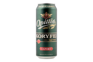Пиво 0.5л 4.2% світле пастеризоване Koryfei Export Opillia з/б