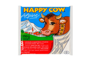 Сыр плавленый 35% ломтиками Альпийский Happy Cow м/у 150г