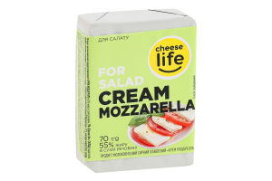 Продукт молоковмісний сирний плавлений "Крем-Моцарелла" 55% ТМ "Cheese life" 70