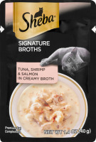 Sheba Signature Broths Cat Complement Tuna, Shrimp & Salmon in Creamy Broth