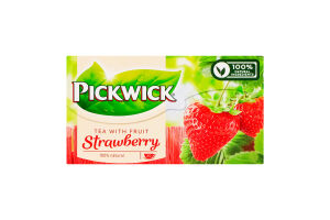 Чай чорний ароматизований зі шматочками полуниці Strawberry Pickwick к/у 20х1.5г
