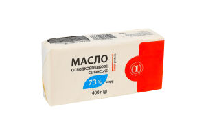 Масло 73% солодковершкове Селянське ТМ "1" м/у 400г