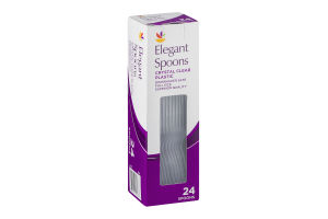 Ahold Elegant Spoons Crystal Clear Plastic - 24 CT