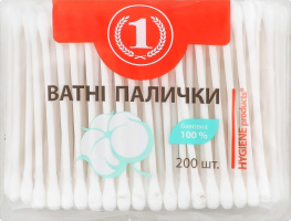 Палочки ватные косметические ТМ "1" 200шт