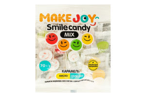Карамель леденцовая с сахарами и подсластителями Smile candy mix Make Joy м/у 70г
