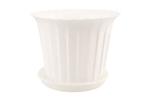 Горщик д/квітів Тюльпан білий 1,3л 16*10,5*12,5см з піддоном Еталон-С