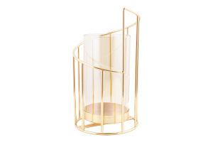 Підсвічник декоративний скло з металевою рамкою 11*22см