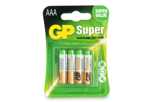 Батарейки 1.5V AAA LR03 №GP24A-2UE4 Super GP 4шт