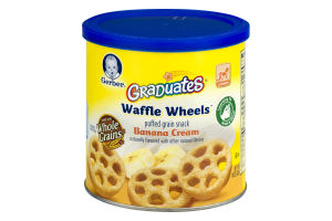 Gerber Graduates Waffle Wheels Puffed Grain Snack Banana Cream