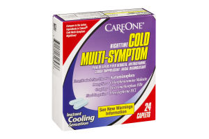 CareOne Nighttime Cold Multi-Symptom Caplets - 24 CT