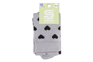 Гольфи дитячі Premier socks дрібні сердечки р.20-22 св сірі арт.5295