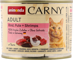 Корм д/котів з індичкою та креветками 200г ж/б Карні