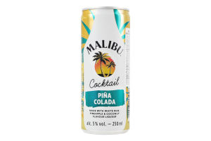 Напій слабоалкогольний Malibu Pina Colada Cocktail, 5.0%, 0.25 л, (12)