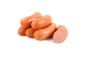 Сардельки вареные из мяса птицы Со сливками Родинна ковбаска в/с кг