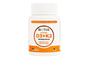 Добавка дієтична капсули Вітамін D3 + К2 Biotus 60шт