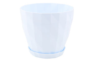 Вазон д/квітів Кристал 1,15л біло-сірий з підставкою Серінова