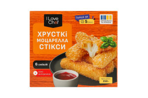 Стиксы хрустящие Моцарелла 0.18кг + соус Клюква 0.03кг I Love Chef к/у 0.21кг