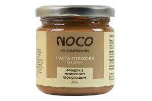 Паста горіхова без цукру Фундук з молочним шоколадом NOCO с/б 200г