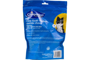 Companion Triple Flavor Medium Rawhide Chews for Dogs Pork, Chicken and Beef - 6 CT
