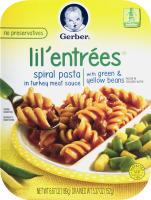 Gerber Lil' Entrees Spiral Pasta in Turkey Meat Sauce with Green & Yellow Beans