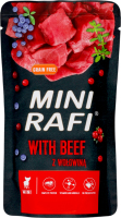 Корм полнорационный для взрослых собак малых пород с говядиной Mini Rafi д/п 150г