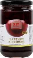 Варення з вишень без кісточки стерилізоване Хіт продукт в/г с/б 385г