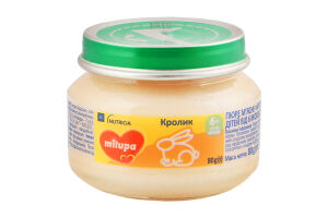 Пюре для детей от 6мес мясное Кролик Milupa с/б 80г