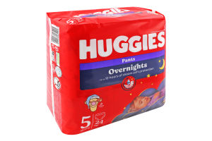 Подгузники-трусики детские 12-17кг 5 Overnights Pants Huggies 24шт