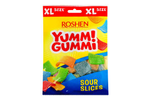 Конфеты желейные Sour slices Yummi gummi Roshen м/у 165г