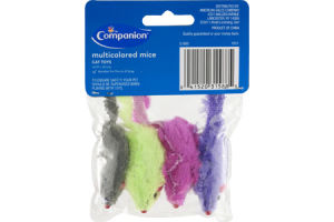 Companion Cat Toy Multicolored Mice with Catnip - 4 CT