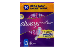 Прокладки гігієнічні ароматизовані Super Extra Platinum Always 36шт