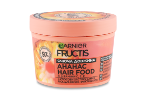 Маска для довгого тьмяного волосся Сяюча довжина Ананас Hair food Garnier Fructis 400мл