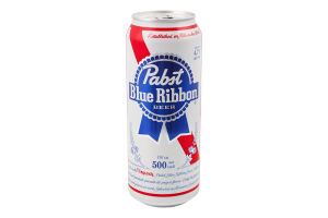 Пиво 500мл 4.7% світле фільтроване пастеризоване Pabst Blue Ribbon з/б