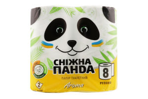 Бумага туалетная 2-х слойная Aroma Сніжна Панда 8шт