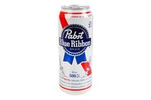 Пиво 500мл 4.7% світле фільтроване пастеризоване Pabst Blue Ribbon з/б