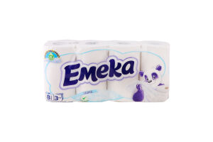 Бумага туалетная 3-х слойная White Emeka 8шт