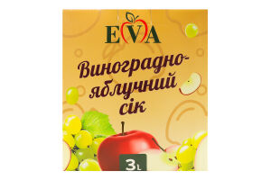 Сок пастеризованный восстановленный осветленный виноградно-яблочный Eva к/у 3л