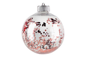 Прикраса ялинкова Куля з рожев зірками 10см 833968